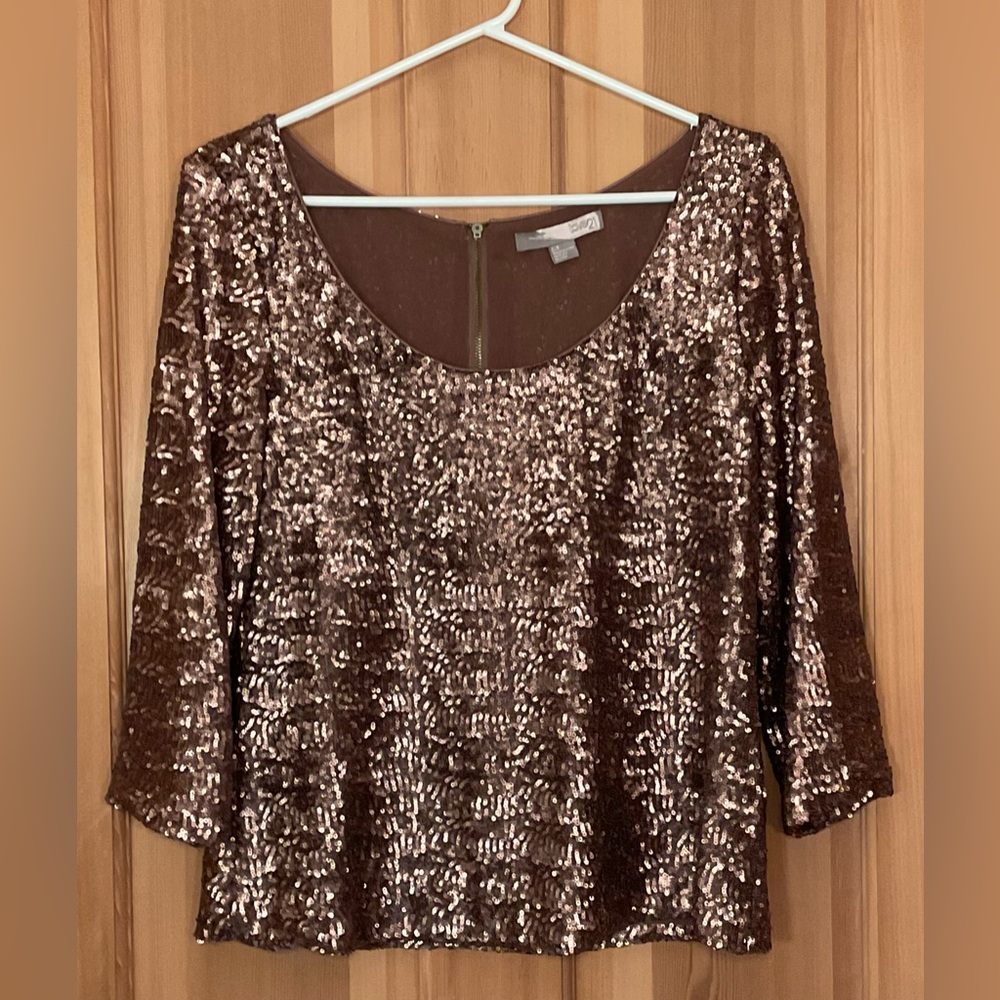 Love 21 Rose Gold Sequined Blouse